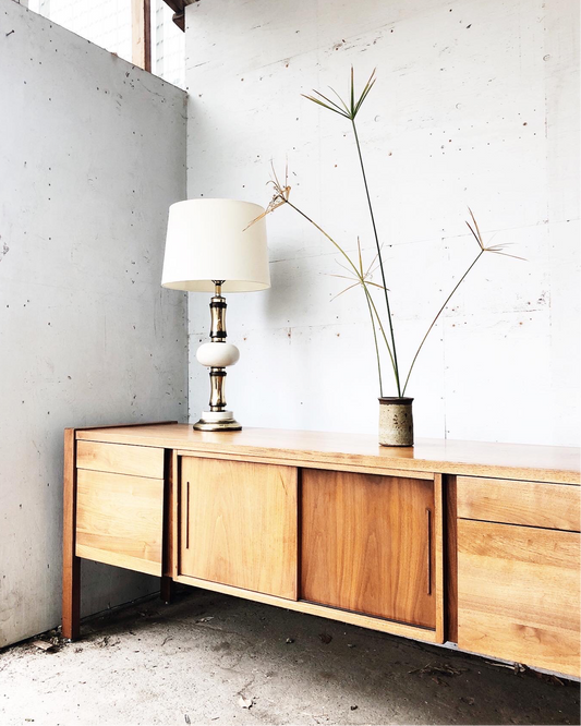 Vintage Gunlocke Solid Walnut Credenza