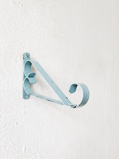 Vintage Turquoise Metal Bracket / Plant Hanger