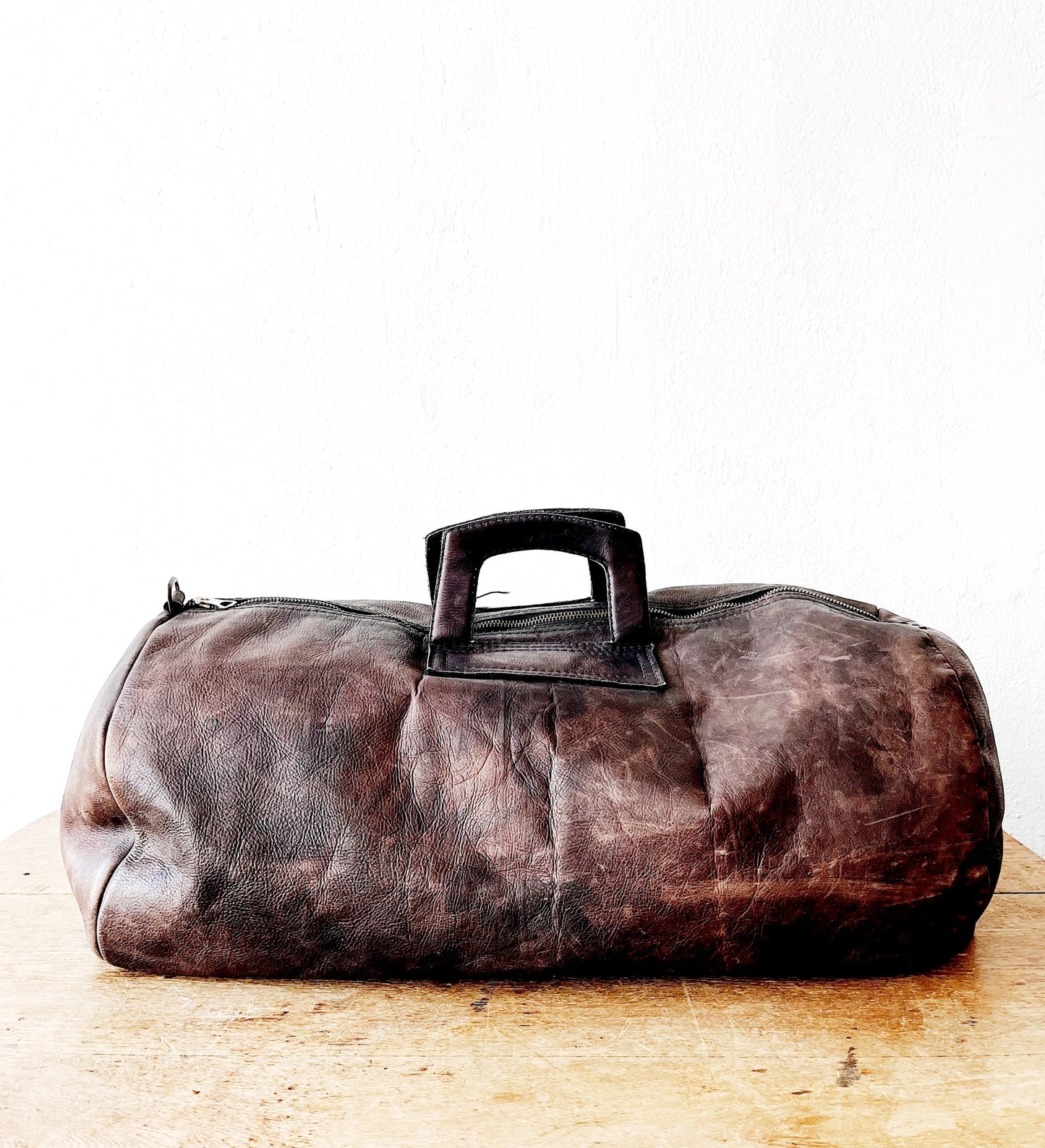 Vintage Leather Duffel Bag