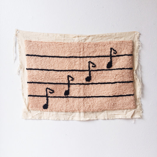 Music Notes Embroidered Art