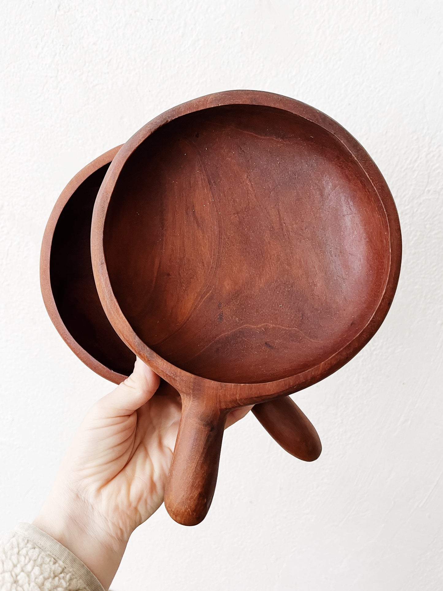 Vintage Handled Wood Bowls