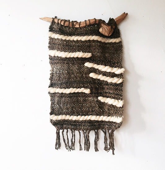 Wool Weaving on Driftwood