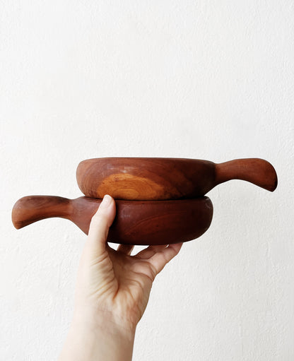 Vintage Handled Wood Bowls
