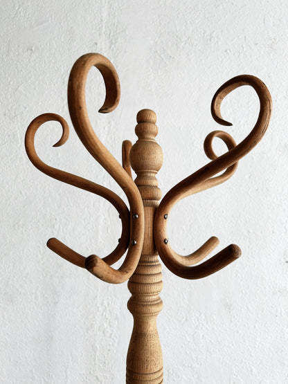 Vintage Natural Wood Hall Tree