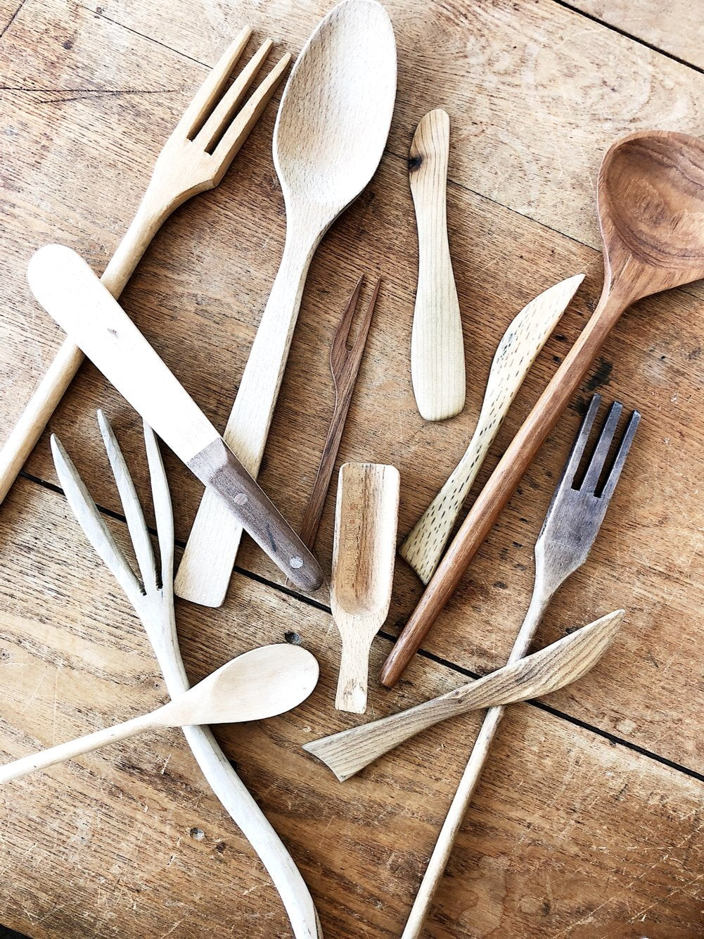 Collection of Vintage Wooden Utensils
