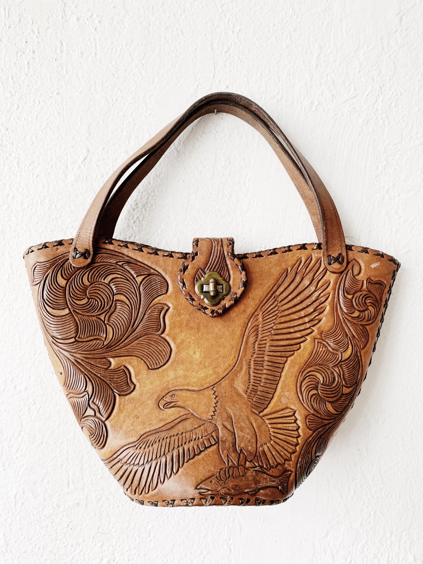Vintage Tooled Leather Handbag