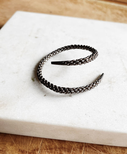 Sterling Silver Modernist Snake Cuff
