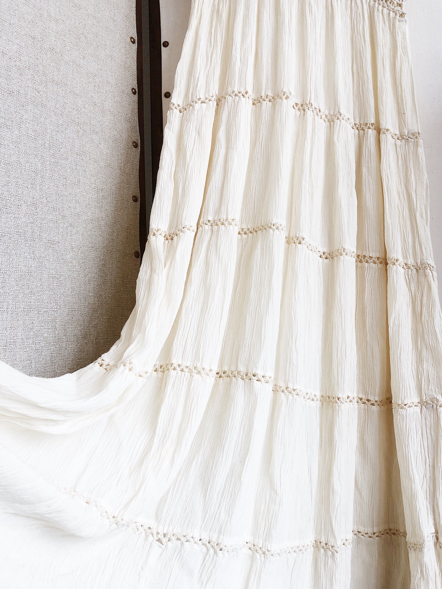 Vintage Crochet And Gauze Rayon Dress
