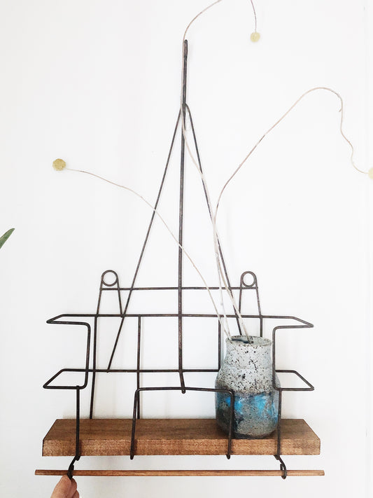 Vintage Industrial Wire Shelf
