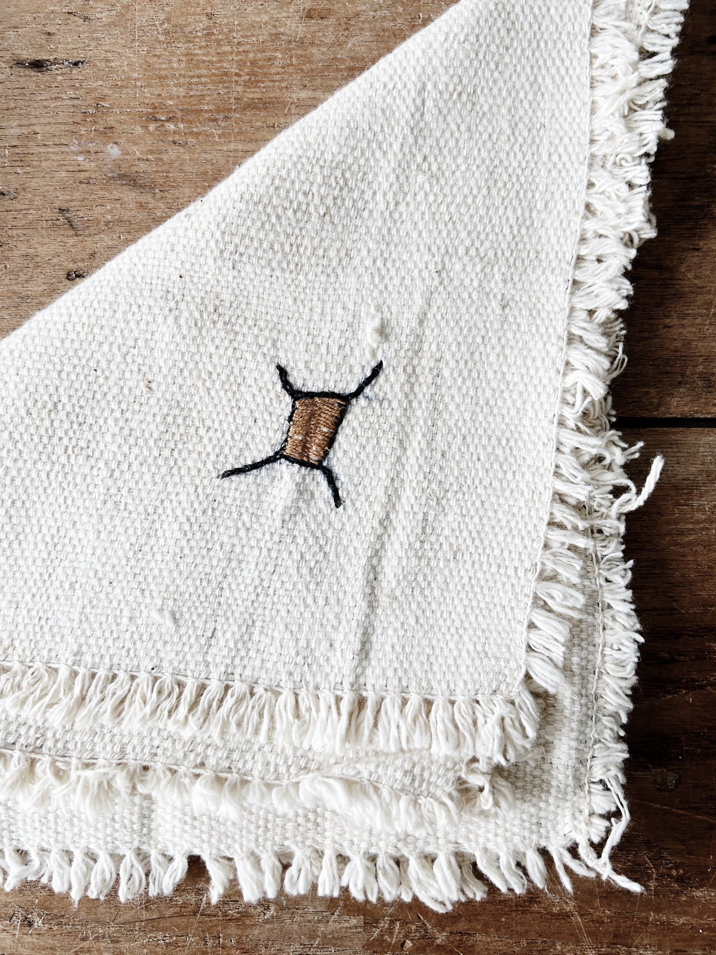 Vintage Embroidered Cotton Napkins