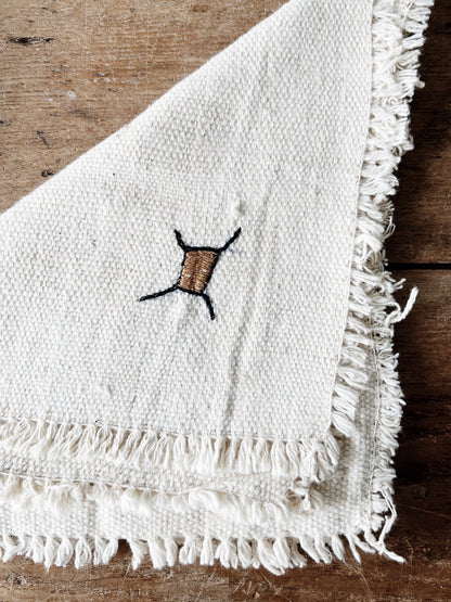 Vintage Embroidered Cotton Napkins