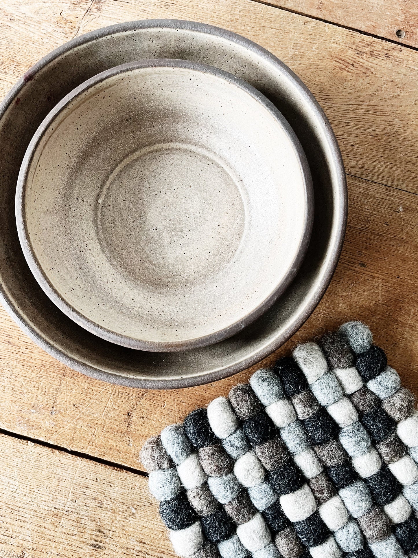 Handmade Stoneware Nesting Bowls