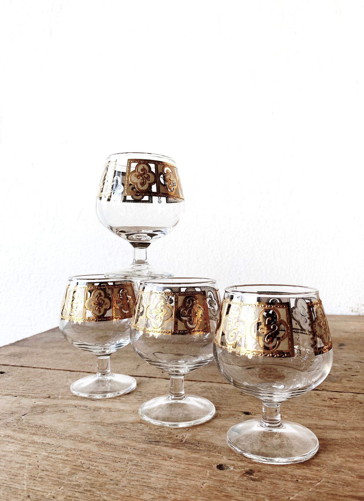 Mid Century 22kt Gold Culver Brandy/Aperitif Glassware