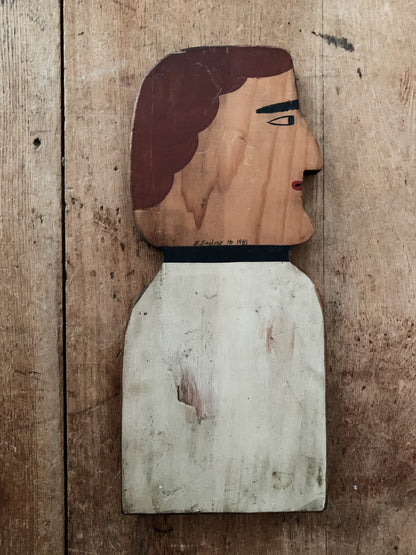 Vintage Wood Cut Folk Art