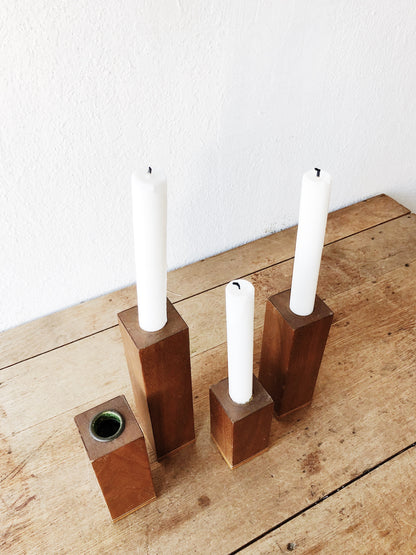 Vintage Walnut Candlestick Collection
