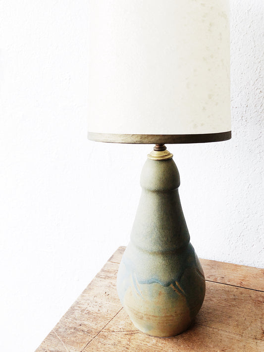 Vintage Handmade Pottery Lamp with Shade