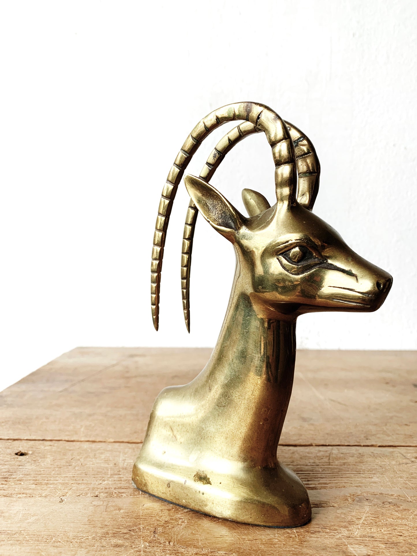 Vintage Solid Brass Ram Bust