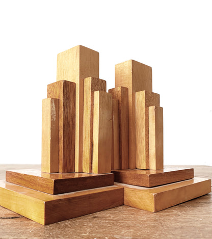 Handmade Vintage Wood Bookends