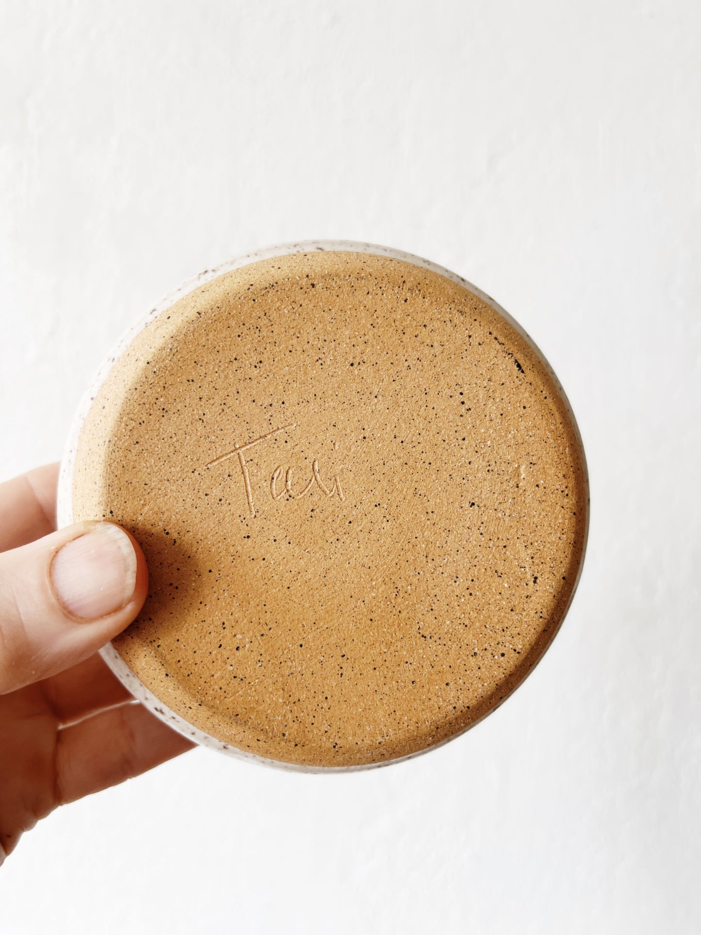 Handmade Ceramic Salt Cellar and Spoon