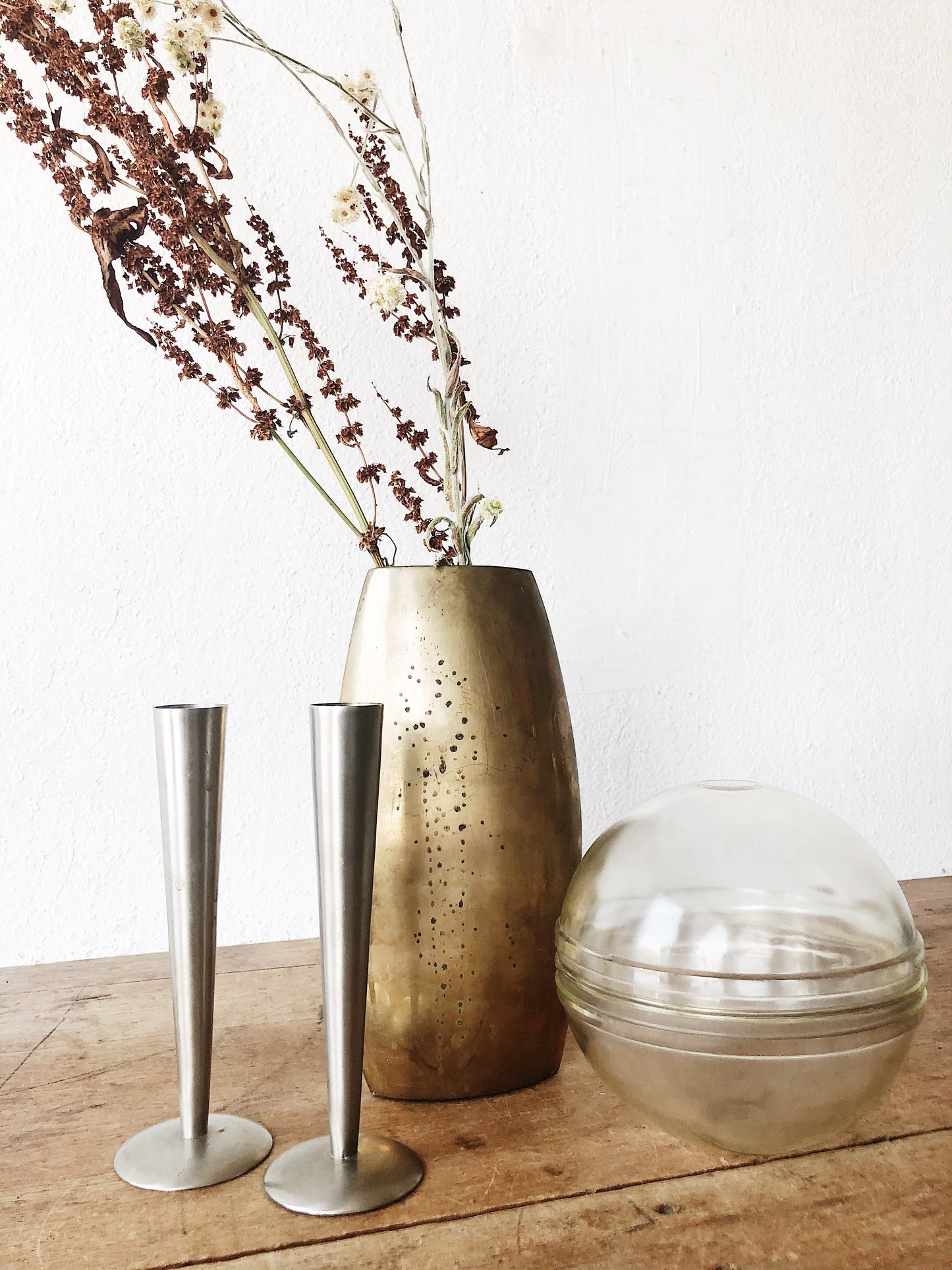Vintage Modernist Brass Vase