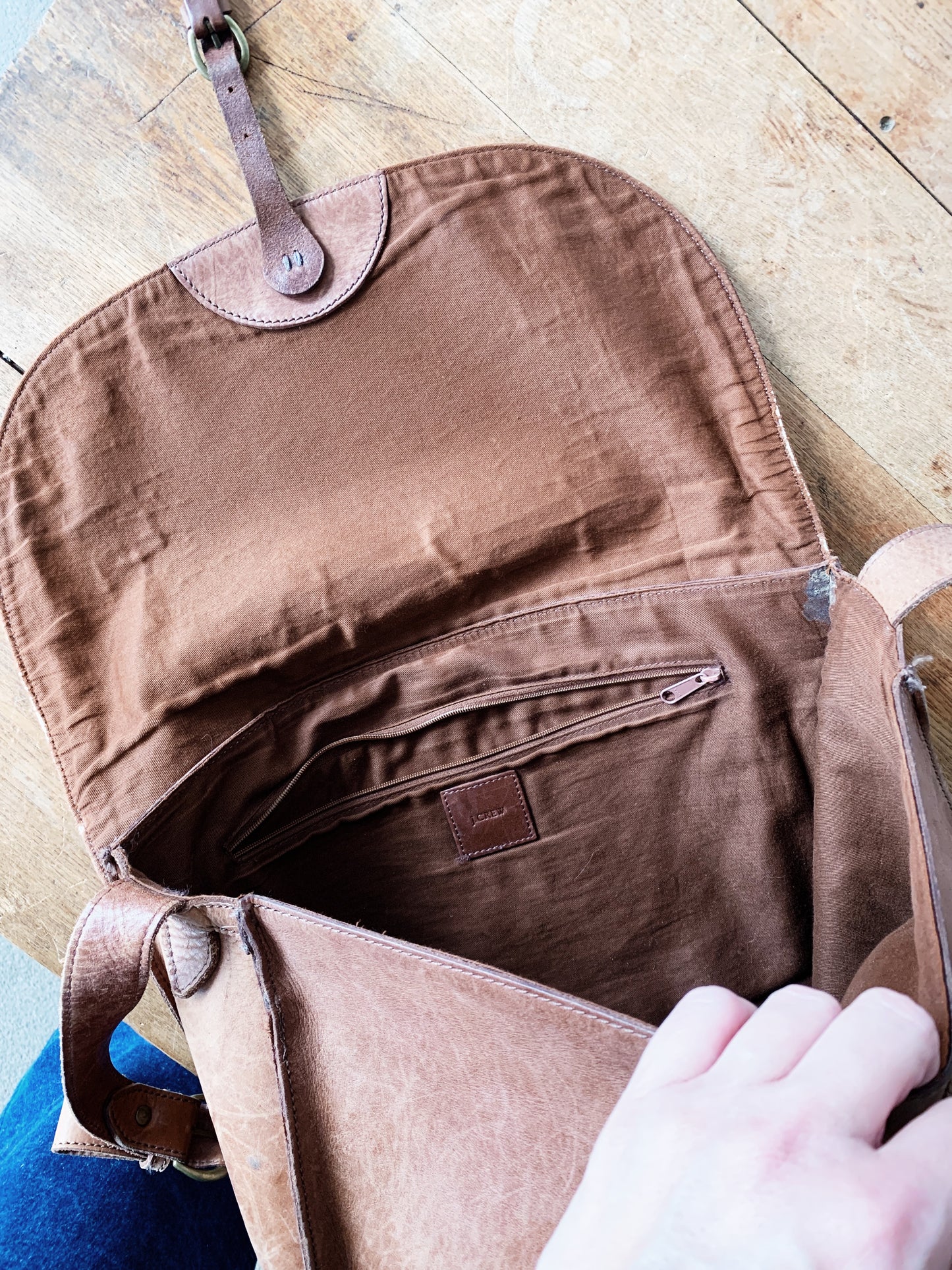 Vintage J Crew Leather Satchel