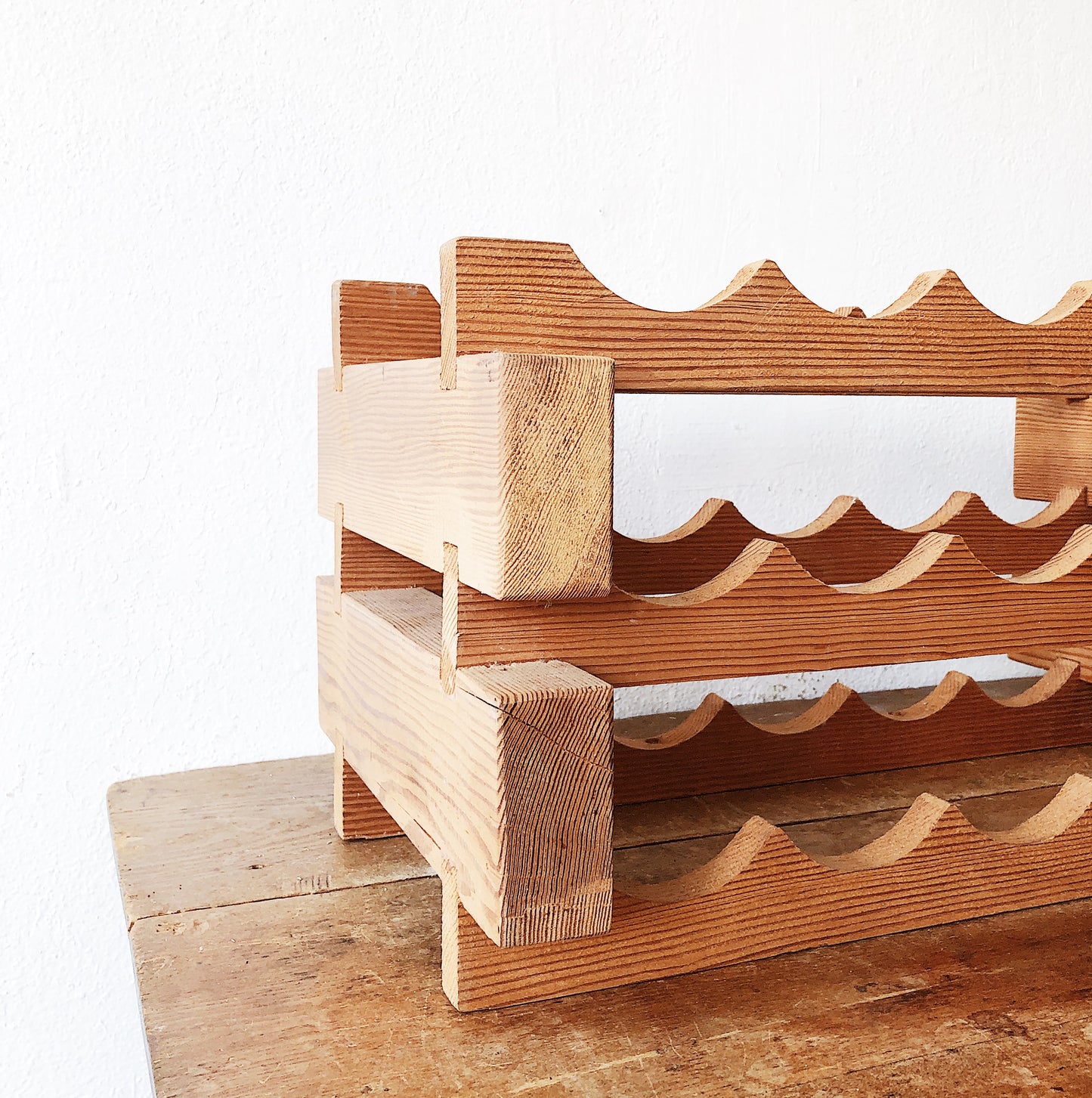Vintage Brutalist Wine Rack