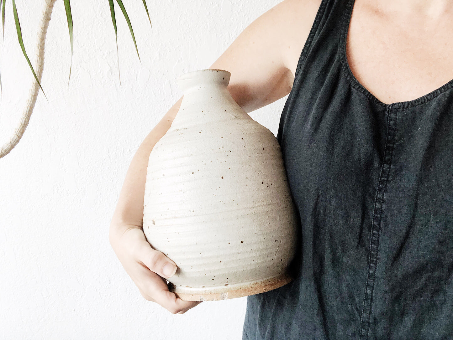Large Vintage Handmade Matte Pottery Vase