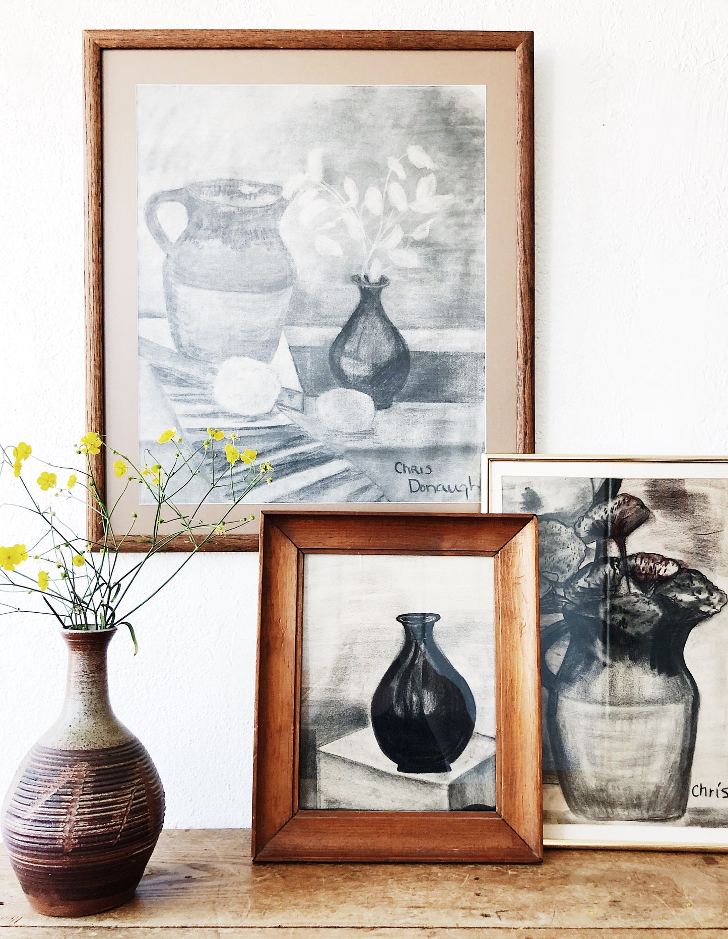Vintage Original Charcoal Still Life
