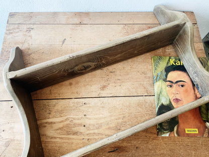 Large Vintage Wood Wall Shelf