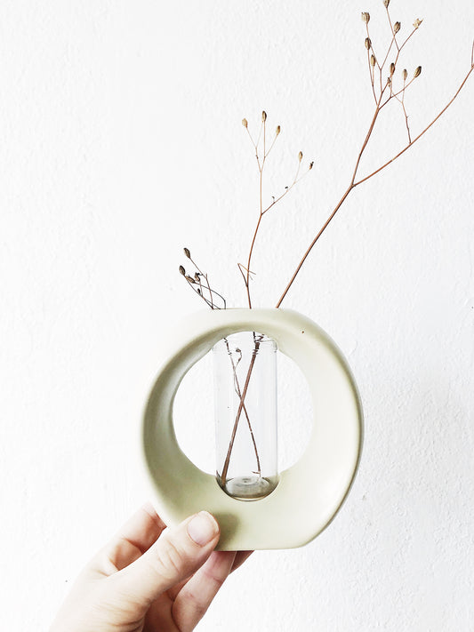 Vintage Mid Century Circular Ceramic Vase