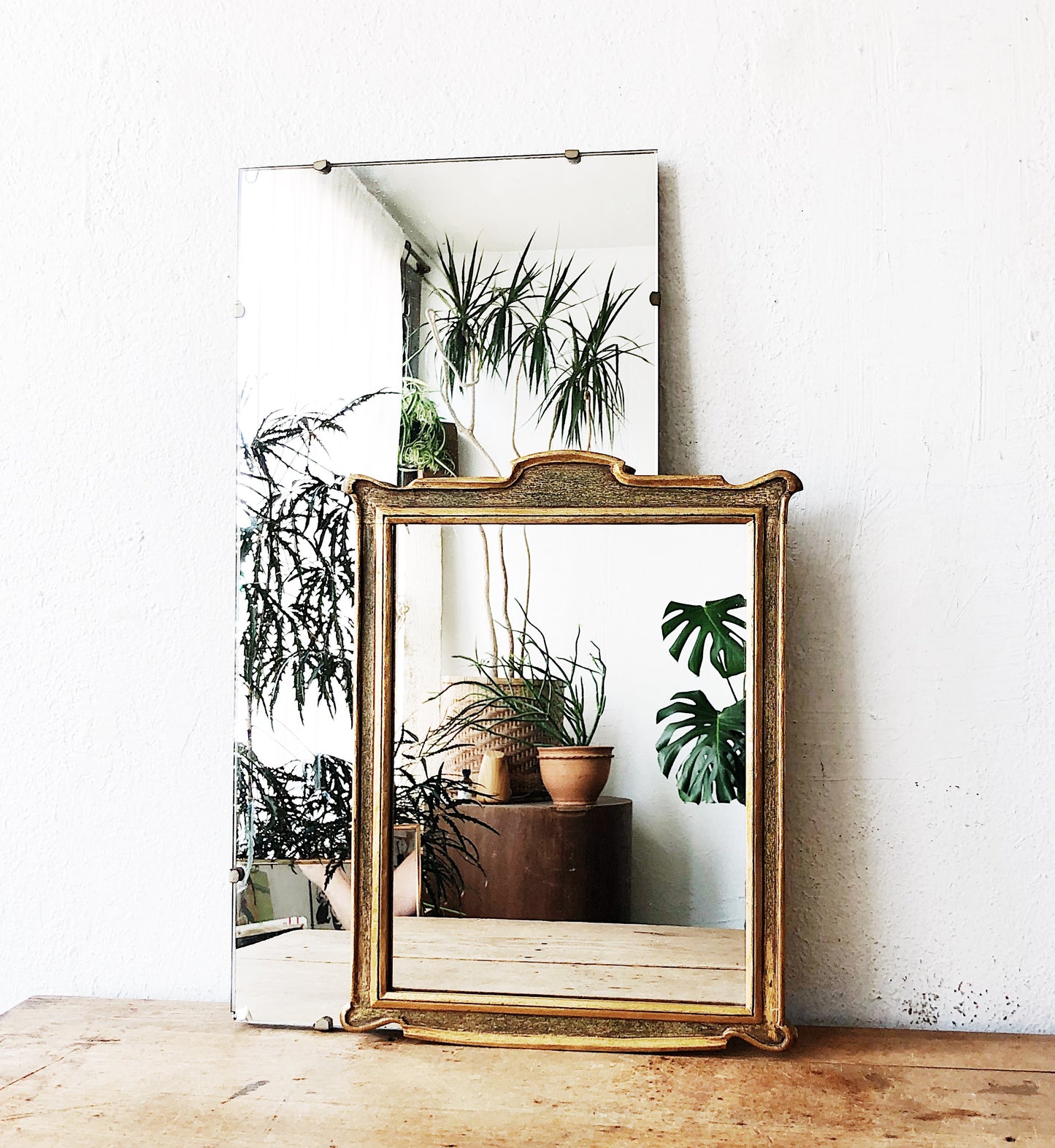 Vintage Wood Framed Mirror