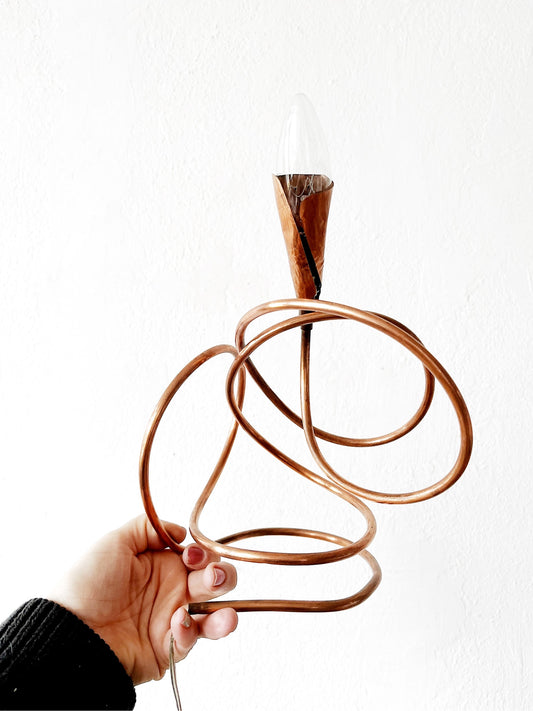 Copper Squiggle Lamp