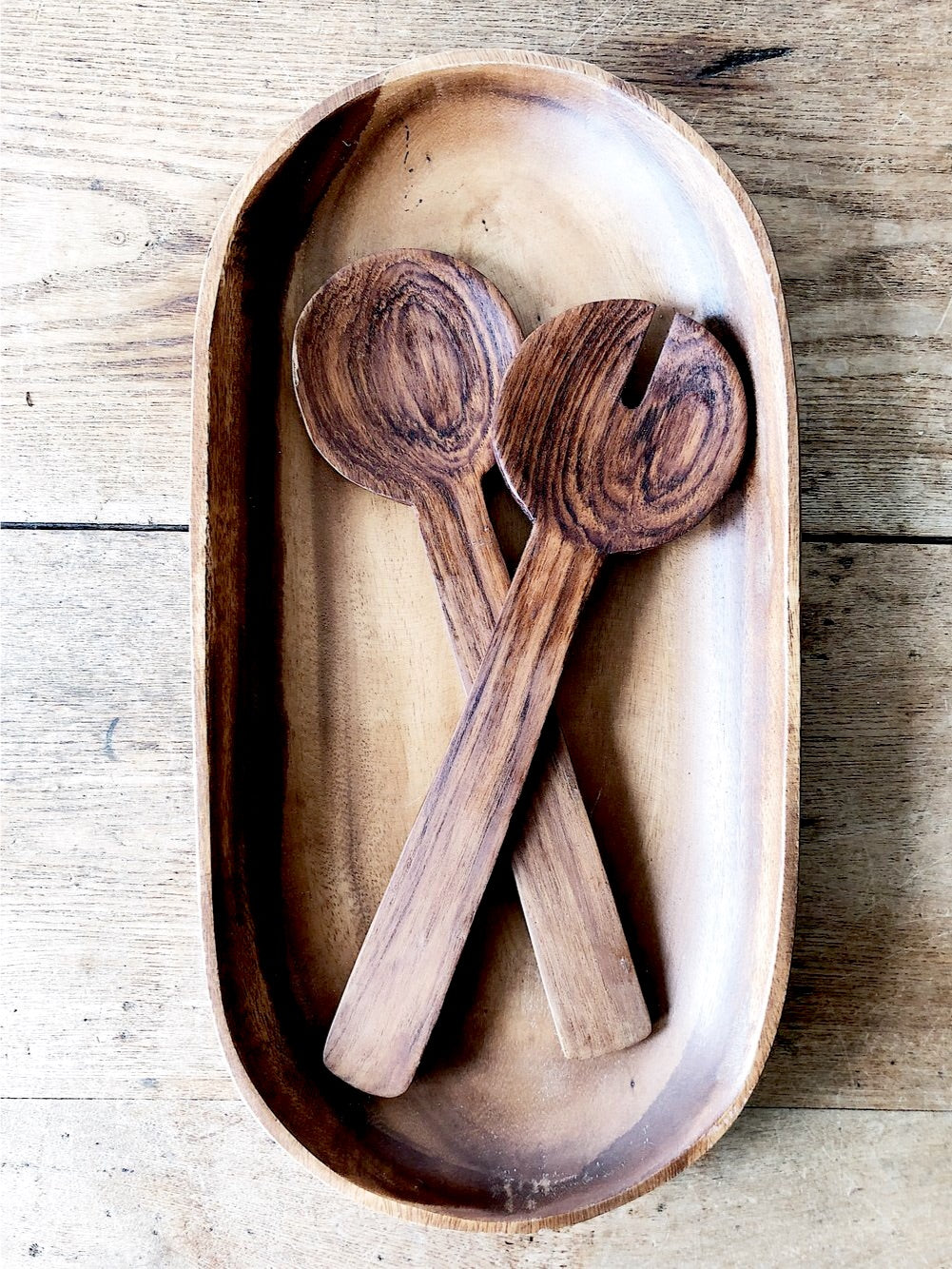 Vintage Wood Platter and Servers