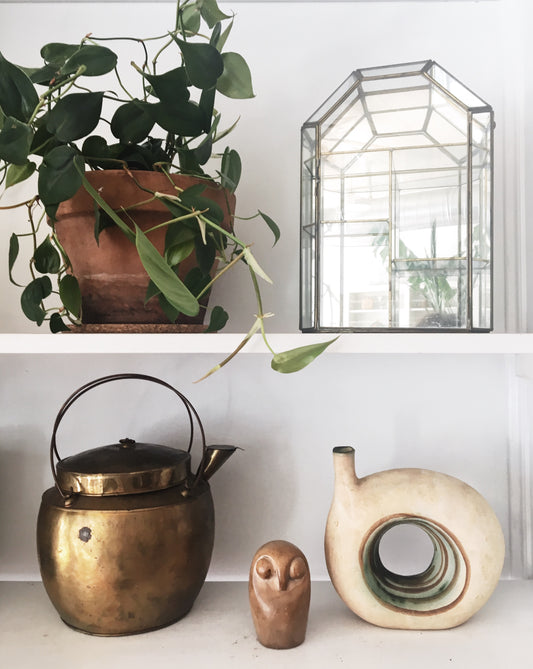 Vintage Glass and Brass Curio