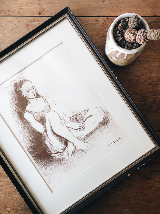 Vintage Original Moses Soyer Signed Lithograph