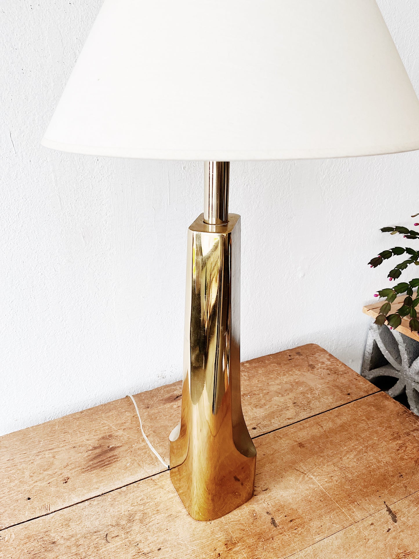 Vintage Brass Modernist Lamp