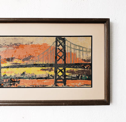 Vintage Bay Bridge Serigraph