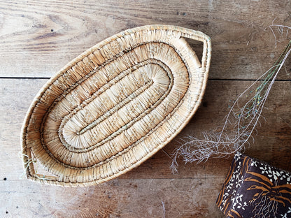 Vintage Raffia Coil Basket
