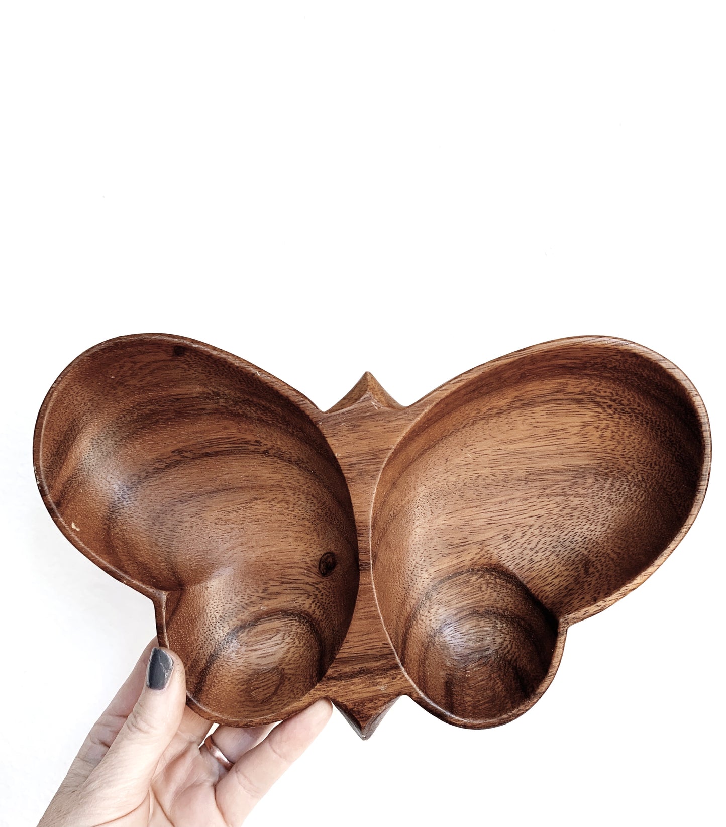 Vintage Wood Butterfly Dish
