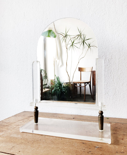 Vintage Deco Style Lucite Vanity Mirror