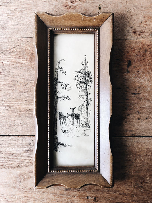 Vintage Deer Litho