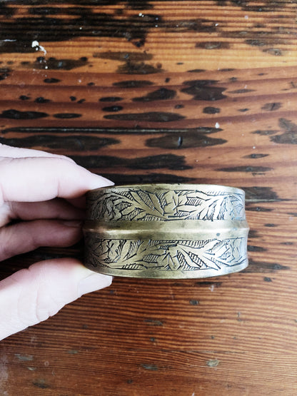Vintage Incised Brass Cuff