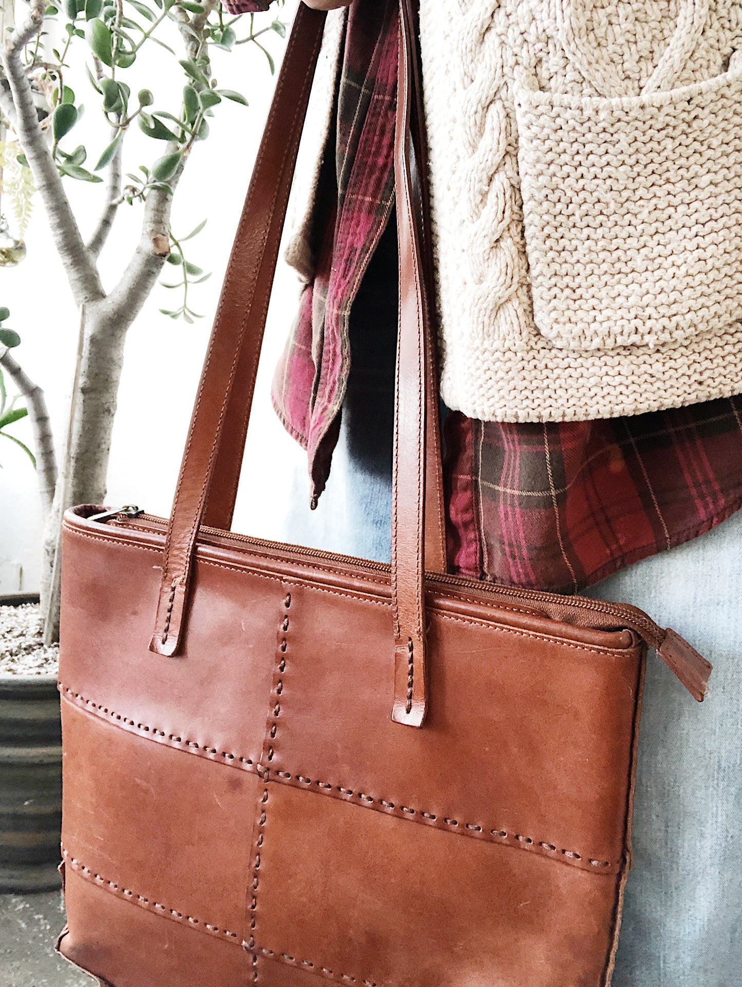 Vintage Italian Leather Patchwork Bag