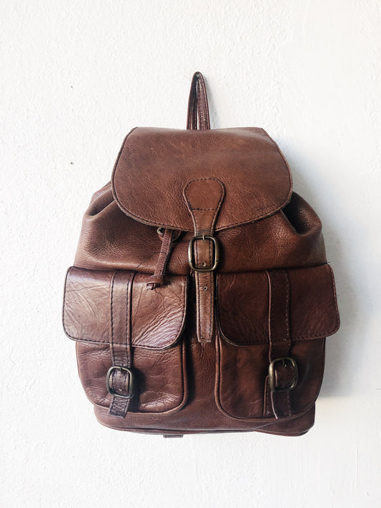 Vintage Columbian Leather Backpack