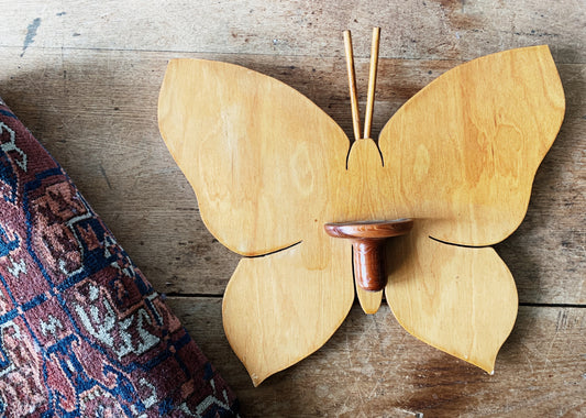 Vintage Handmade Butterfly Shelf