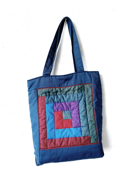 Vintage Handmade Quilted Tote