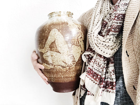 Vintage Handmade Figural Vase