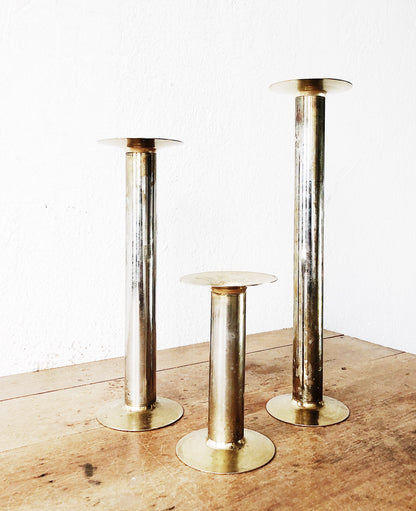 Vintage Trio of Modernist Candlesticks