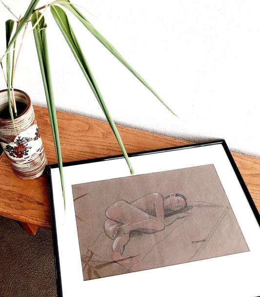 RESERVED SANDRA Vintage Original Pastel Drawing