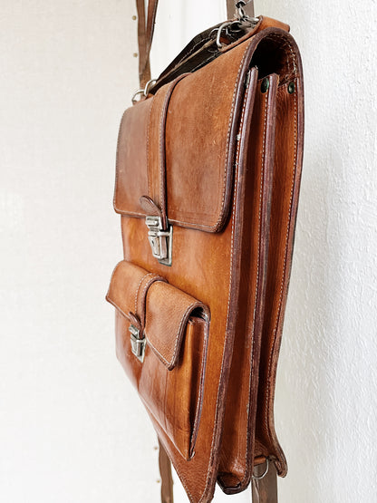 Vintage Leather Cross Body Satchel